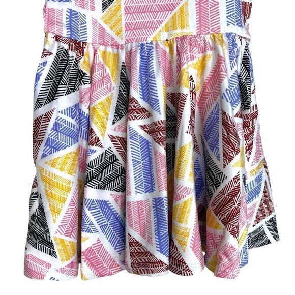 NEW Dot Dot Smile Abstract Multicolor Triangles Cap Sleeve Dress 12-24M - Picture 3 of 6